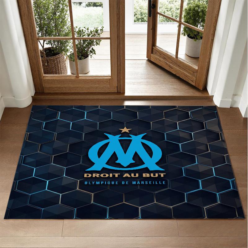 Olympique Lyonnais FC Design Crystal Velvet Rug Soft Decorative Mat for Bedroom Entrance