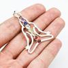 Seven Chakra 925 Sterling Silver Pendant: Healing Gemstone Jewelry