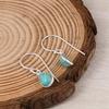 Kingman Turquoise Pear Earrings – 925 Sterling Silver Drop Earrings – Teardrop Gemstone Jewelry for Women.