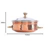 Steel Copper Handi Bowl with Glass Lid, for Serving Dishes, Tableware, Kitchenware for Home and Restaurant 500 ML