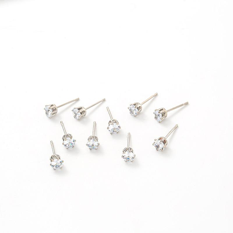 Zircon Stud Earrings, Earneedle Claws, Drills With Hanging Accessories Diy Handmade Versatile Earrings Materials