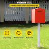 Mailbox Post, 43\" High Mailbox Stand, White Powder-Coated Mail Box Post Kit, Q235 Steel Post Stand Surface Mount Post for Sidewalk and Street