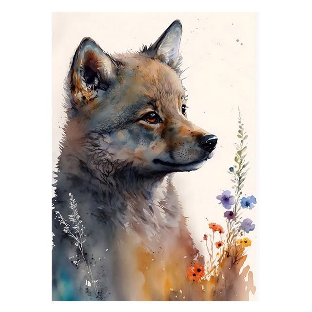 Watercolor Baby Animals Cute Warmth Prints Poster Canvas Painting Modern Wall Art Pictures Living Room Bedroom Home Decoration