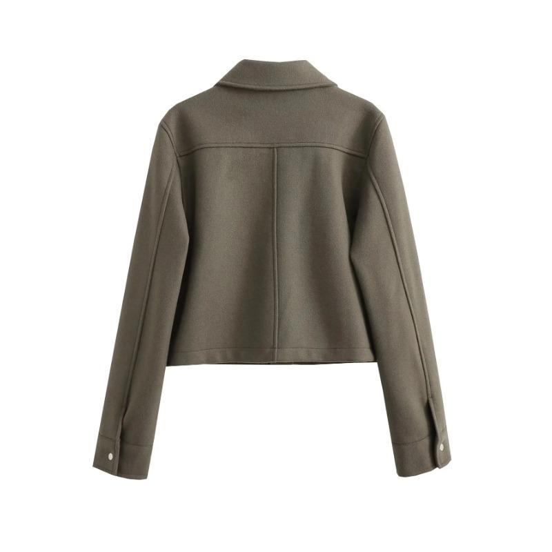 Women Jackets Button Down Turndown Collar Jacket with Pockets Bomber Coats Autumn Winter Women Solid Coat Streetwear Casual Female Outerwear Chic Tops