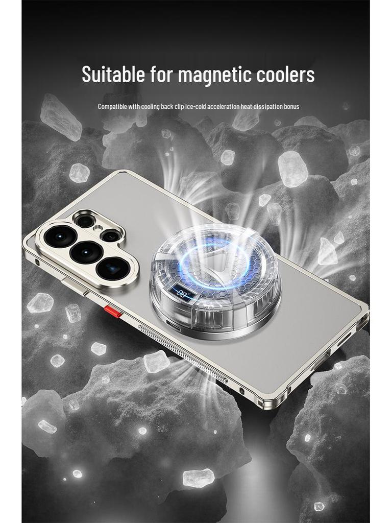 Samsung S26 Ultra Cooling Frame Case with Metal Buckle and Lens for S25U & S24