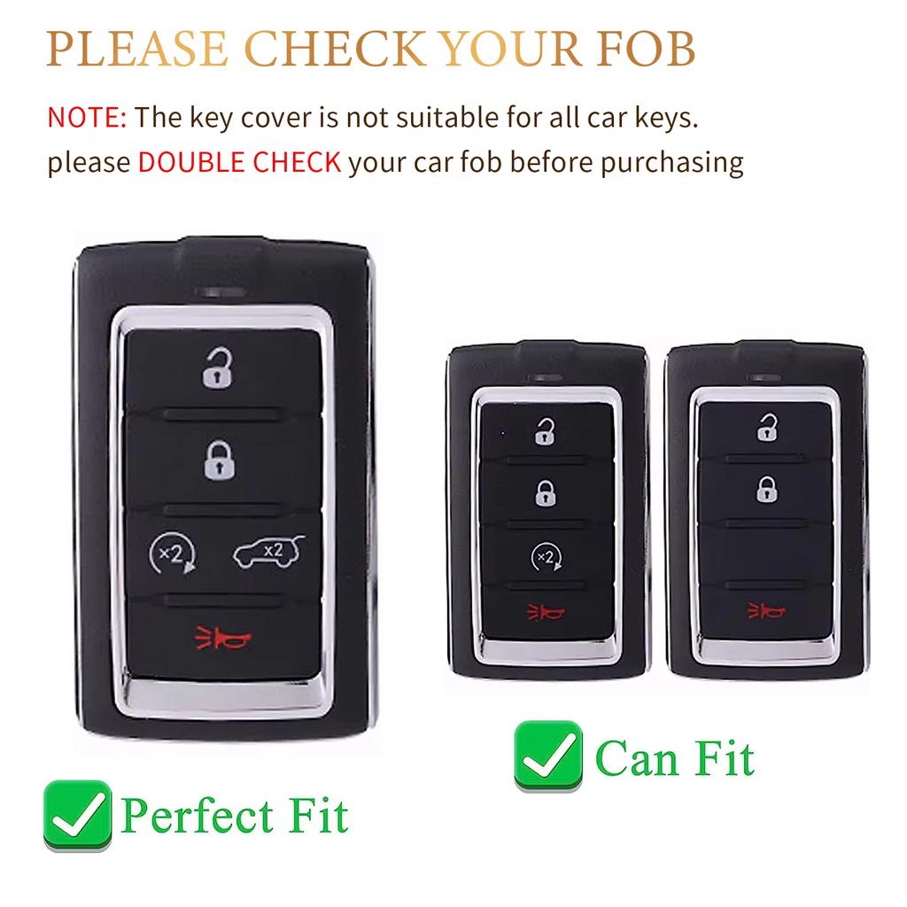 Metal Leather 5 Buttons Car Remote Key Case Cover Shell For Jeep Grand Cherokee Wagoneer Obsidian II 2021 2022 2023 Accessories AKY1