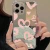 Cute Mirror Face Love Heart Pattern Phone Case For iPhone 16 15 14 13 12 11 Pro Max XS X XR 7 8 Plus Shockproof Girl Back Cover