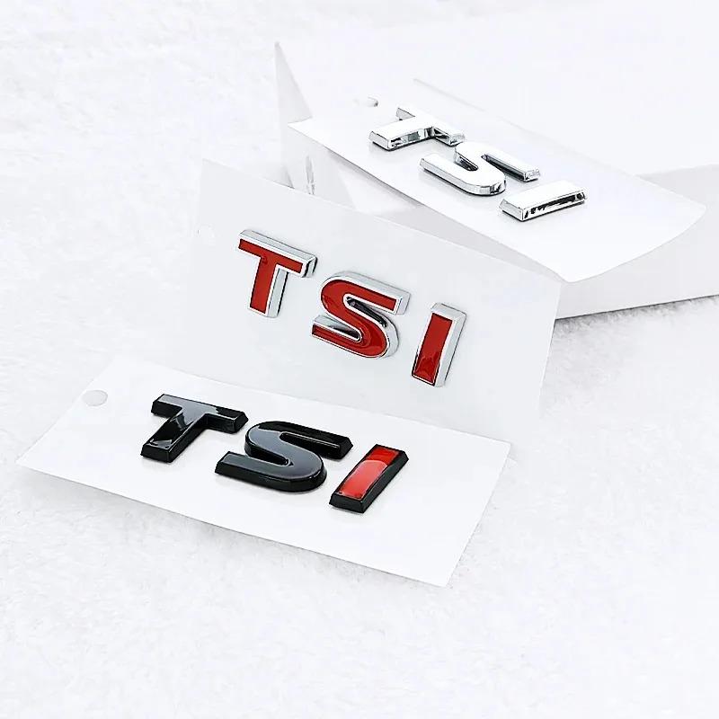 BPX5 New 3D ABS Chrome Black Logo TSI Emblem Letters Car Trunk Badge For 4 5 6 7 TSI Sticker Accessories