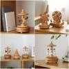 Wooden Carousel Dance Girl Music Box Christmas Ornament Rotary Train Musical Box Home Decoration For Birthday Girls Gifts