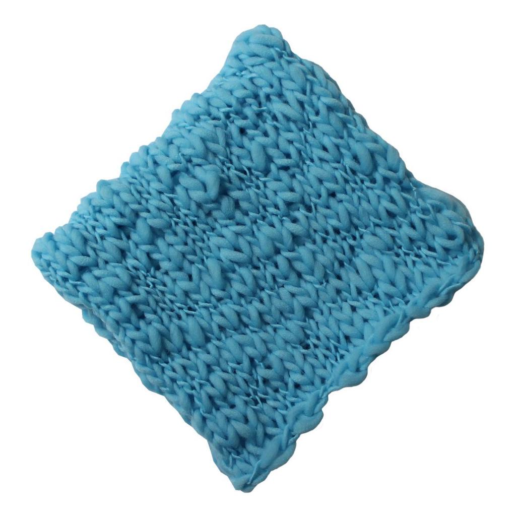 Colorful Chunky Knit Fur Strips Blanket - Newborn Photography Prop
