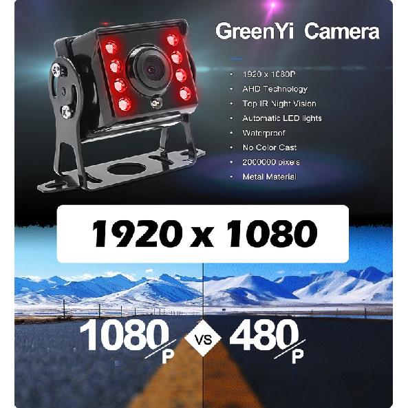 GreenYi IR Night Vision HD AHD 1920*1080P Vehicle Rear View Reverse Backup AHD Camera For Truck Bus Car