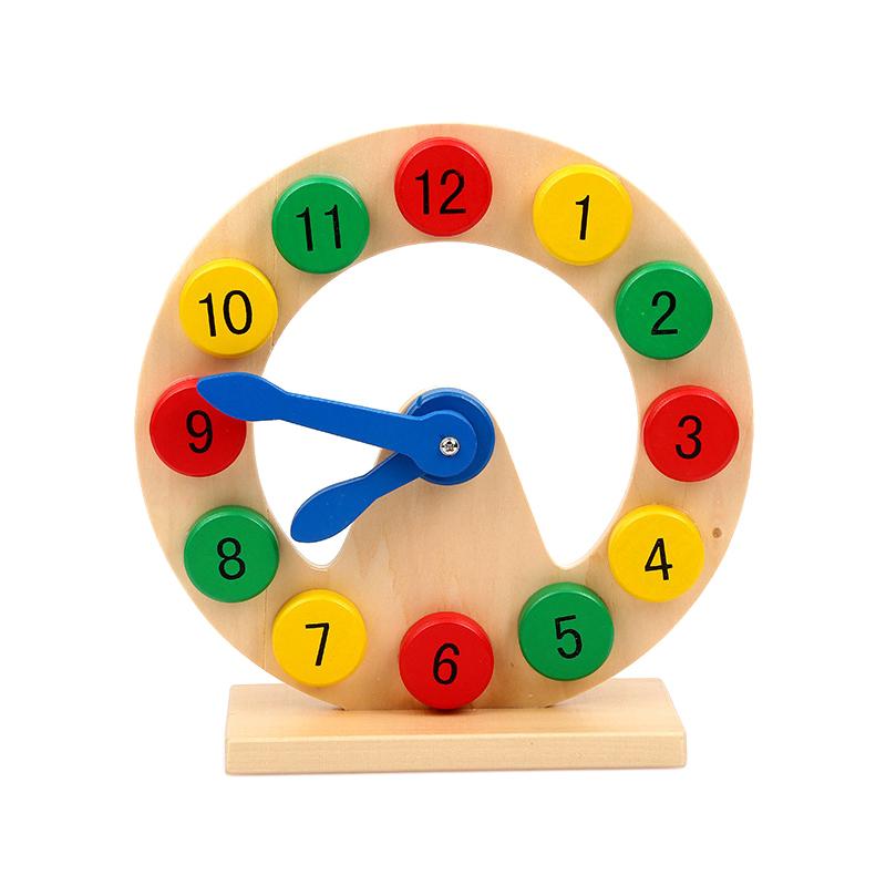 Children Montessori Wooden Clock Toys Cognition Colorful Clocks Toys For Kids Early Preschool Teaching Learning Board Toy