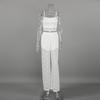 Womens 2026 Elegant White Lace Camisole Top Wide Leg Pants 2 Piece Set Casual Office Date Outfit