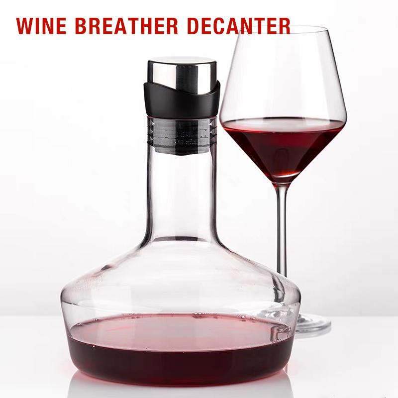 Decantor de vin, pentru aerator de aer pentru vin, bec de turnare, sticlă cristalină fără plumb, decantor de vin roșu, recipient pentru suc, decantoare de vin