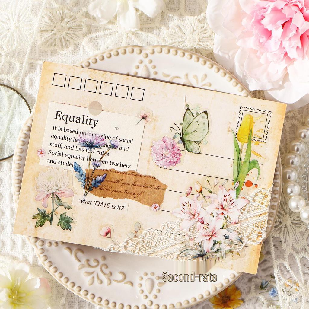 Nature Series Transparent Waterproof Floral Sticker Book for DIY Journals