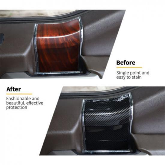 Interior Door Handle Panel Cover Trim Bezel For Ford F150 2015- Carbon Fiber