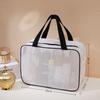 Compact Travel Cosmetic Bag with Breathable Mesh and Handle for Organized Toiletries