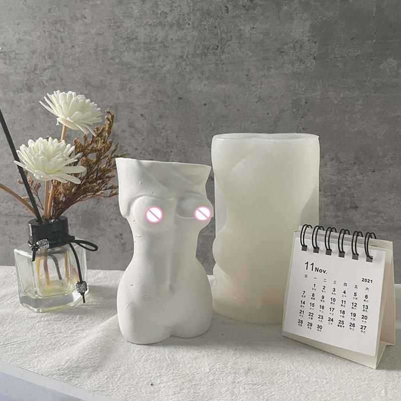 3D Body Mold Sexy Model Body Stand Ornaments Resin Mold Female Torso Silicone Mold for DIY Home Decoration Craft Making