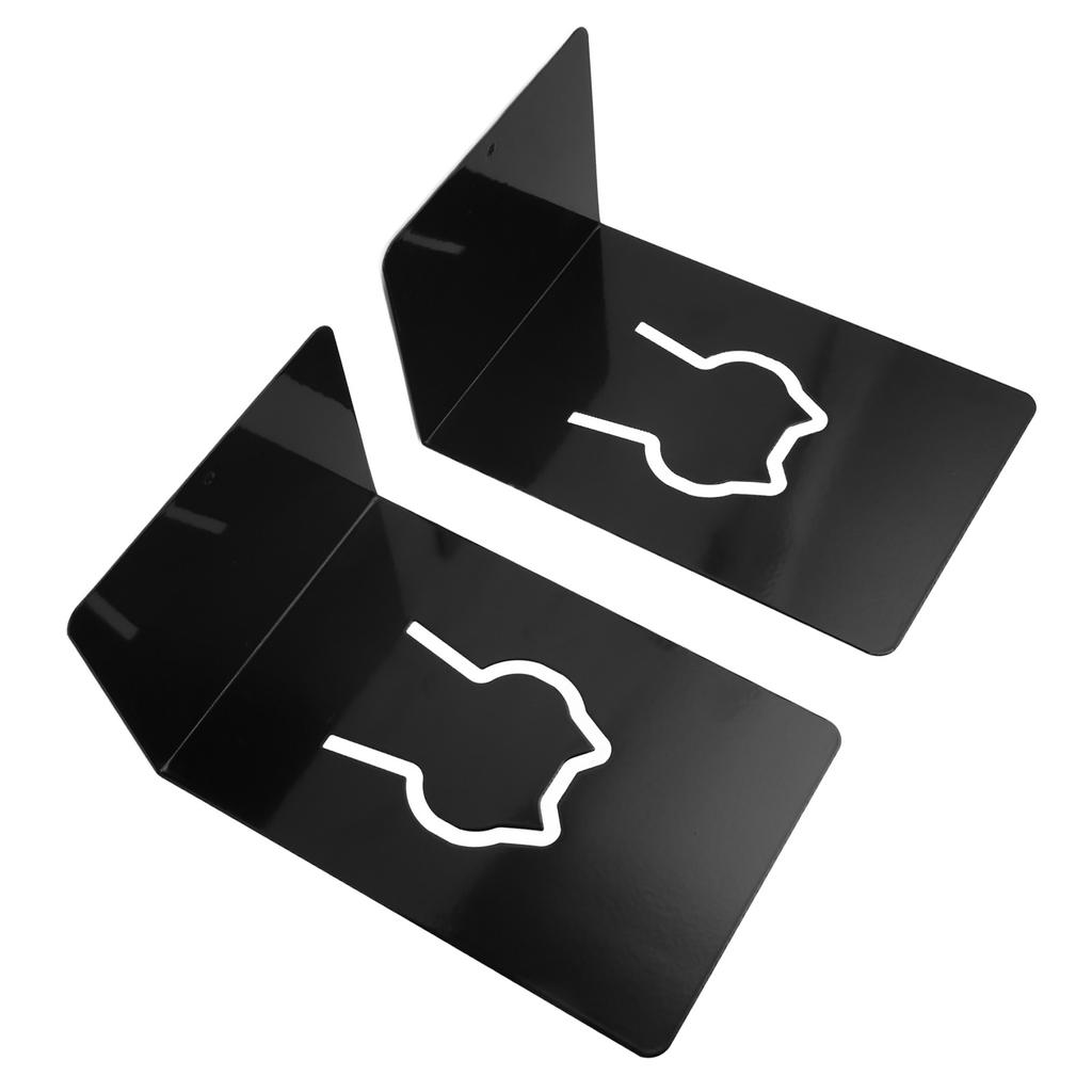 2pcs Book Ends Metal Book Stoppers Decorative Hollow Book Shelf Holder for Study Office Dormitory Li