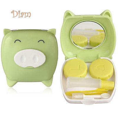 Plar Bear Travel Cartoon Piggy Contact Lens Case Bottle Holder Box with Mirror Tweezer Stick