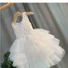 Summer Vest Dress Princess Dress Fluffy Gauze Dress Performance Costume Set Girls' Dress Sleeveless