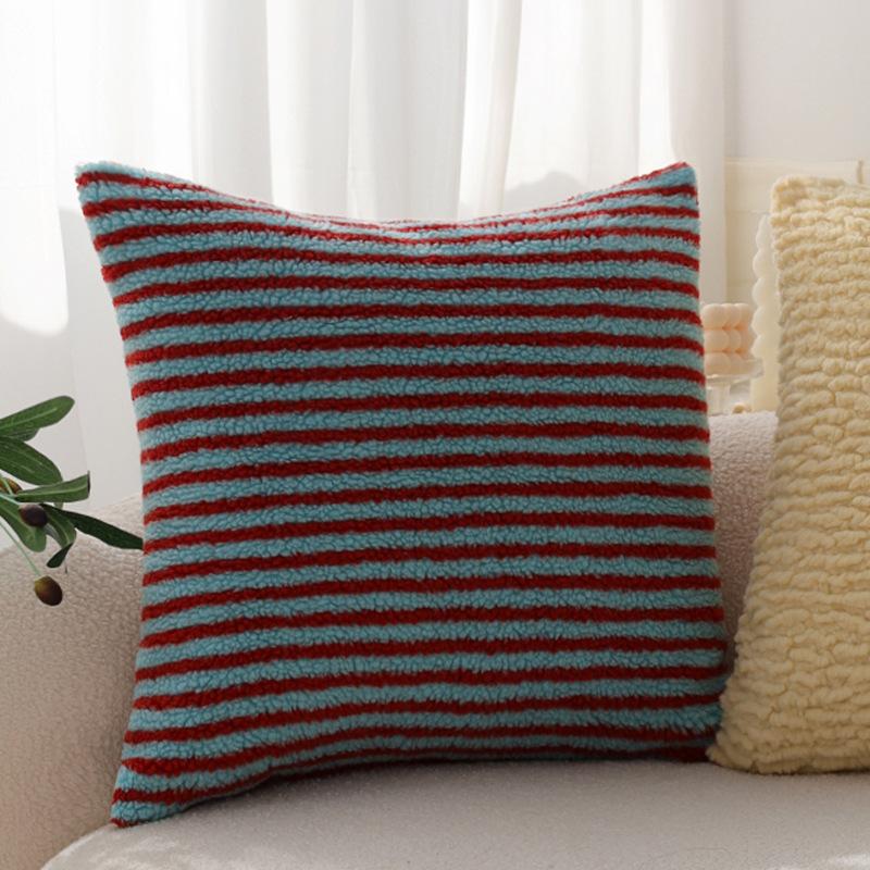 Thickened Contrasting Color Nordic Style Pillow Living Room Sofa Lumbar Pillow Bedside Bay Window Cushion Removable and Washable Home Decoration