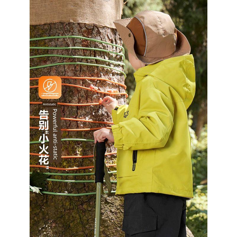 Right European Style Boys' Outdoor Three-Proof Fleece-Lined Hooded Jacket 2025 Autumn and Winter New Children's Clothing Baby Top