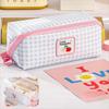 Large Capacity Grid Stationery Bag Desktop Storage Dopamine Pencil Pouch Prism Pencil Case  Office