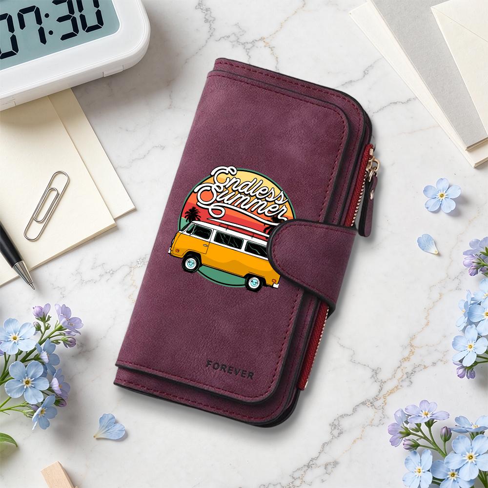 Endless Summer Print Women Long Wallet Fashion Casual Portable Card Holder Purse