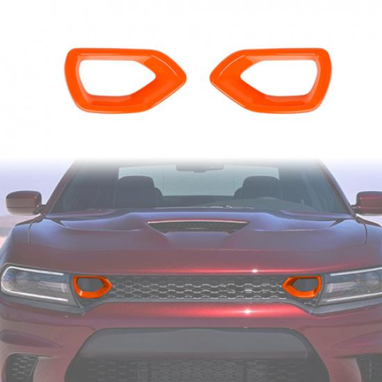 

Orange Bumper Center Grill Grille Exhaust Vent Cover Trim For Dodge Charger 15+