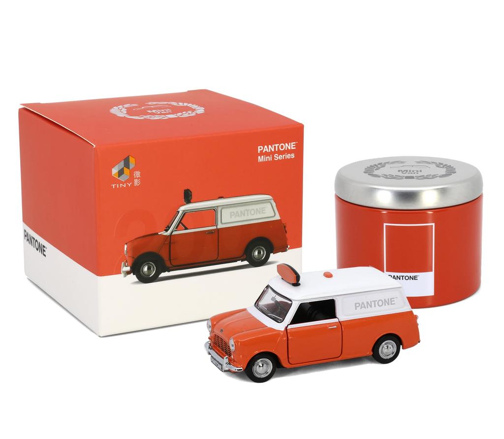 Tiny City Morris Mini Cooper Mk 1 Pantone Color 1/50 (Tigerlily)