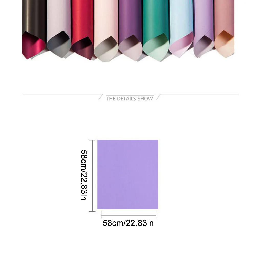 Double-Sided Flower Wrapping Paper Two-Toned Waterproof Korean Bouquet Wrap Paper Wholesale Set 20 Sheets 58*58cm