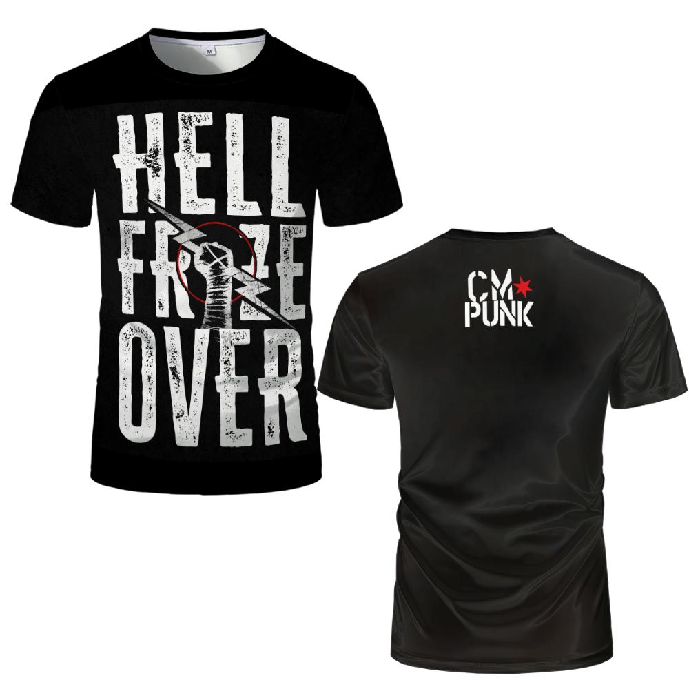 

2024 Cosplay WWE Contest Black White T-Shirt Fight Sport Wrestling Boxing Champion T Shirt Gym Training Quick Drying Clothes Tee 4XL