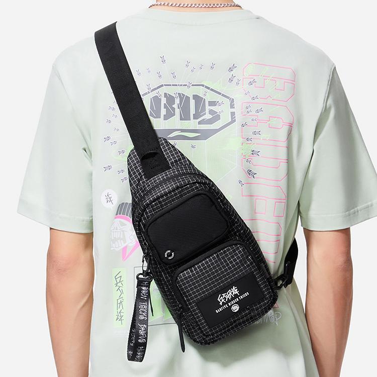New LiNing Badfive Polyester Shoulder Bag, Crossbody Bag Regular Unisex Black ABDS177-1