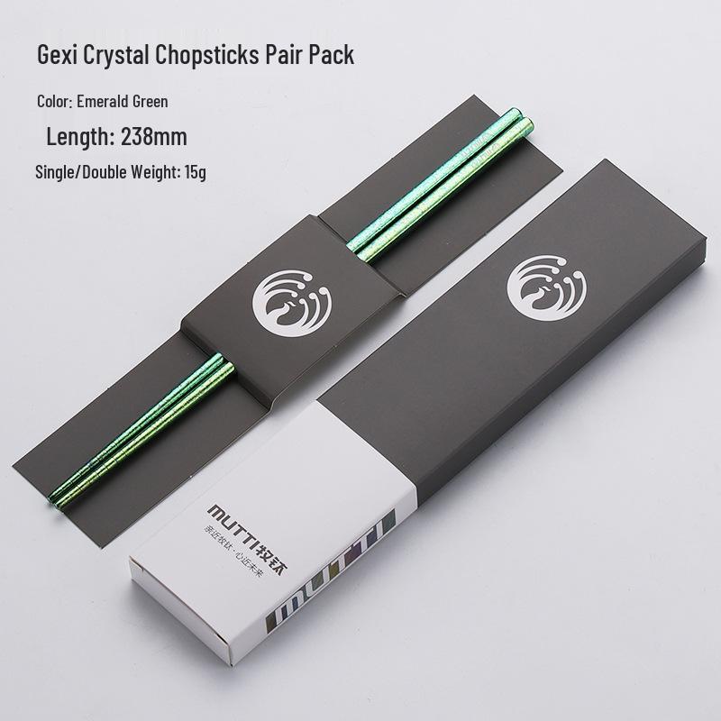 Crystalline Pure Titanium Chopsticks: Antibacterial, Mildew-Proof, Non-Slip, Heat-Resistant, Lightweight, Multicolor, Food-Grade Certified.