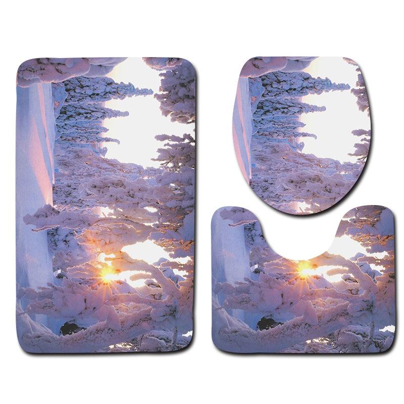 Bathroom Floor Mat Bathroom Mat Toilet Three-Piece Set