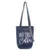 Retro Washed Denim Crossbody Handbag - Large Capacity, Printed Single-Shoulder Bag