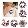 Rhinestone Wreath Brooch Artificial Gemstones Swan Lapel Pin Retro Elegant Brooch Pin for Women Coat Shirt Dress