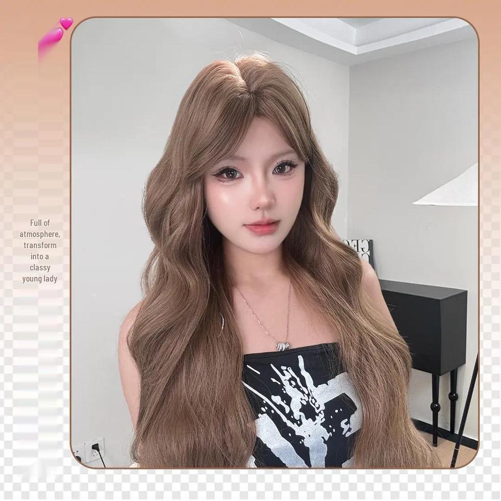 Women's Water Wave Curly Wig: Age-Defying, Face-Shaping, Middle Part, Long, and Natural-Looking