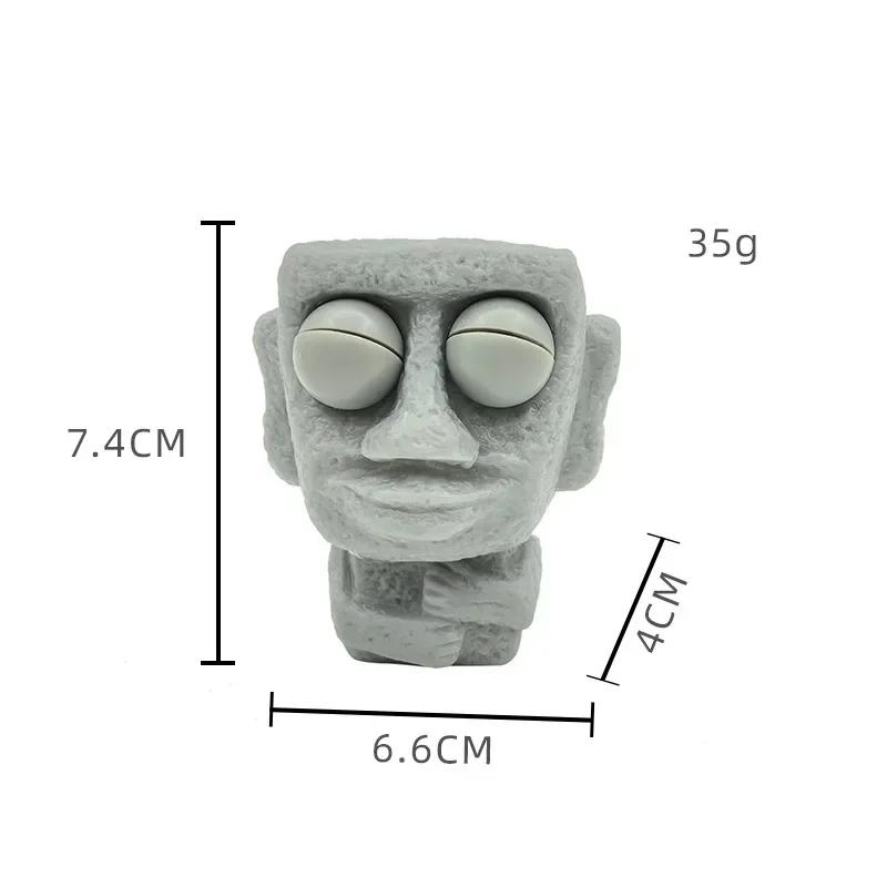 Creative Funny Releases Stress Gifts Slowly Rebounds Soft Moai Statue Squeeze Eyes Adult Kids Stress Relief Tabletop Ornament