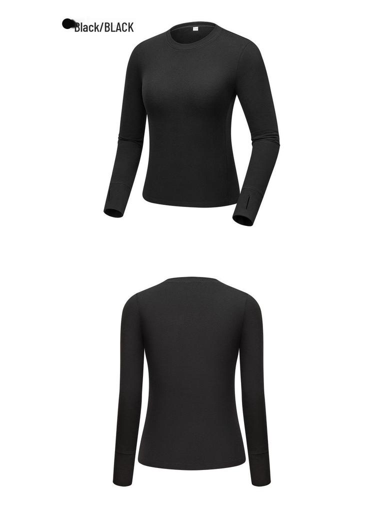 Women's Autumn/Winter Long Sleeve Slim-Fit Golf Top - Warm, Comfortable, Skin-Friendly, Round Neck Base Layer