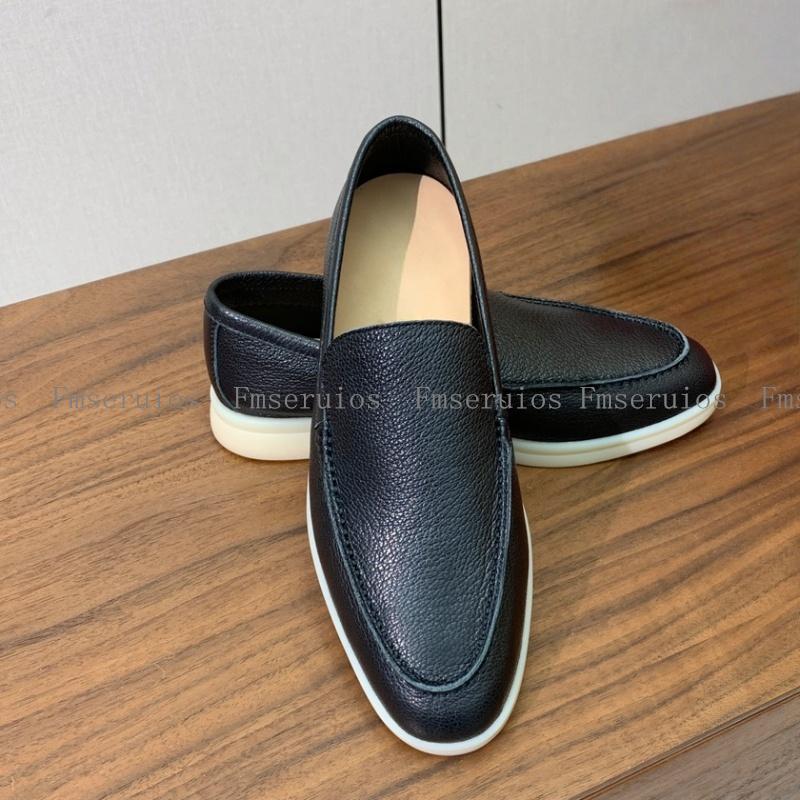 

Women Casual Loafers Flats Fashion Concise Design Round Toe Neutral Casual Shoes Comfortable Genuine Leather Shoes Daily 35