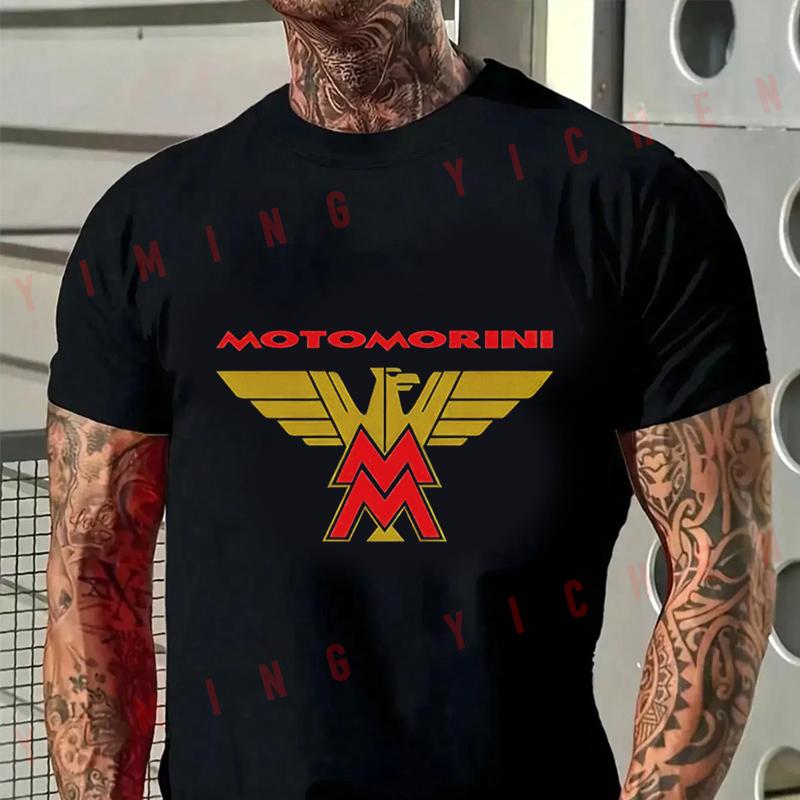 Morini Motorrad Biker Klassisch Rennen Herren T-Shirt Moto Baumwolle Rundhals Kurzarm Hip Hop T-Shirt M