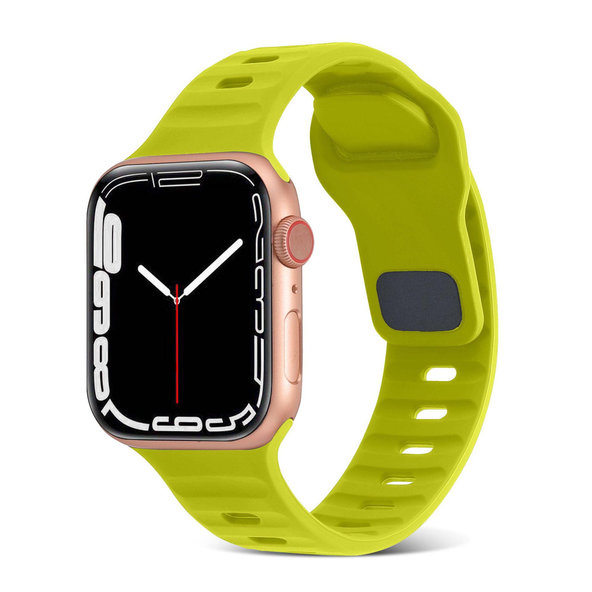 

Solid Silicone Band with Square Buckle for Apple Watch & iWatch 9 Ultra 2 38/40/41/42MM Series 10