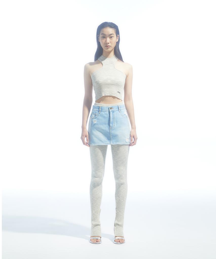Dre Distressed Micro Denim Skirt_Sky Blue
