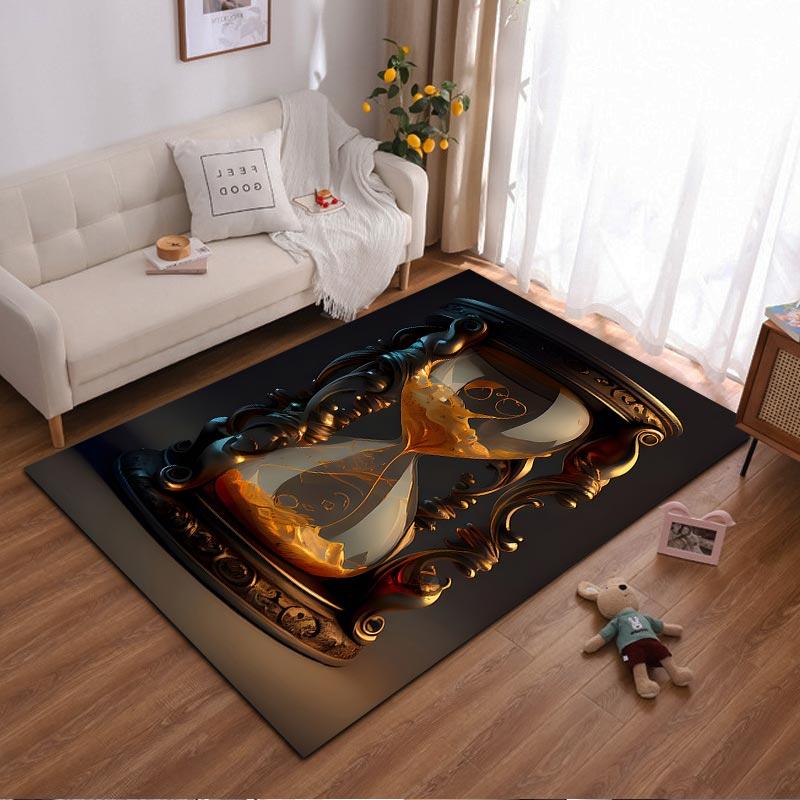 

Luxury Vintage Hourglass Printed Carpet, Artistic 3D Sand Timer Rug Suitable for use as an anti-slip for living room bedroom sofas 40x60cm( 15x23in )