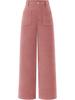 Women's High Waist Elastic Casual Pants with Button and Pockets