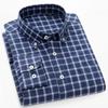 New Pure Cotton Brushed Men Casual Plaid Shirts Long Sleeve Soft Autumn Checked Design Business Male Tops with Pocket