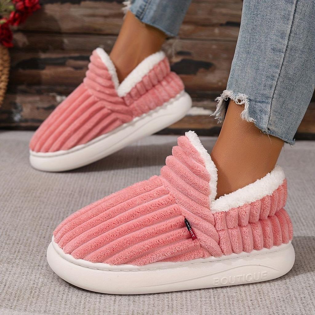 Customizable Cross-Border Cotton Shoes for Men and Women - Non-Slip Indoor/Outdoor Slippers with Heel Cover