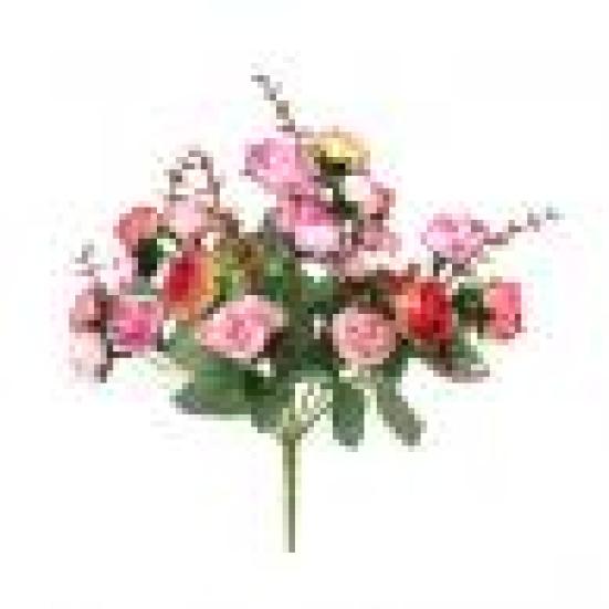 1 Bouquet 21 Head Artificial Rose Silk Flower Leaf Home Party Wedding Decor